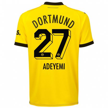 Kandiny Niño Camiseta Karim Adeyemi #27 Amarillo 1ª Equipación 2023/24 La Camisa