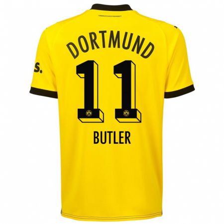 Kandiny Kinderen Justin Butler #11 Geel Thuisshirt Thuistenue 2023/24 T-Shirt België