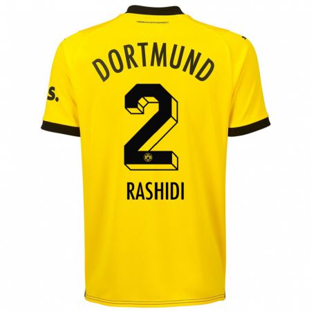 Kandiny Bambino Maglia William Rashidi #2 Giallo Kit Gara Home 2023/24 Maglietta