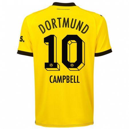 Kandiny Kinderen Cole Campbell #10 Geel Thuisshirt Thuistenue 2023/24 T-Shirt België