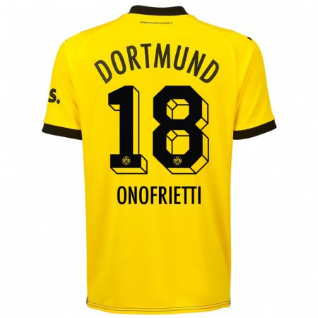 Kandiny Niño Camiseta Vincenzo Onofrietti #18 Amarillo 1ª Equipación 2023/24 La Camisa