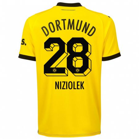 Kandiny Kinder Alex Niziolek #28 Gelb Heimtrikot Trikot 2023/24 T-Shirt Österreich