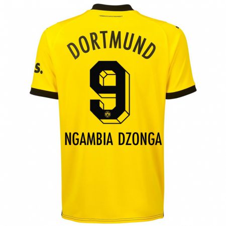 Kandiny Niño Camiseta Diego Ngambia Dzonga #9 Amarillo 1ª Equipación 2023/24 La Camisa