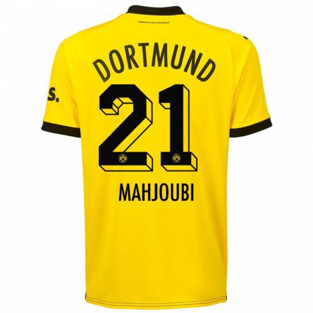 Kandiny Bambino Maglia Anas Mahjoubi #21 Giallo Kit Gara Home 2023/24 Maglietta