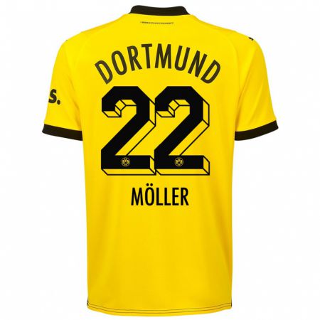 Kandiny Kinder Paul Möller #22 Gelb Heimtrikot Trikot 2023/24 T-Shirt Österreich