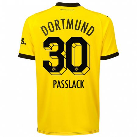 Kandiny Niño Camiseta Felix Passlack #30 Amarillo 1ª Equipación 2023/24 La Camisa