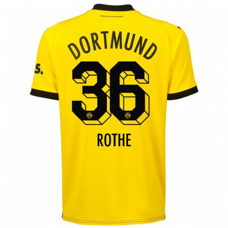 Kandiny Niño Camiseta Tom Rothe #36 Amarillo 1ª Equipación 2023/24 La Camisa