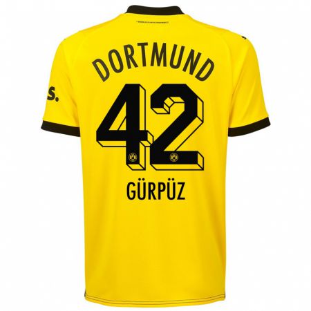 Kandiny Niño Camiseta Goktan Gurpuz #42 Amarillo 1ª Equipación 2023/24 La Camisa