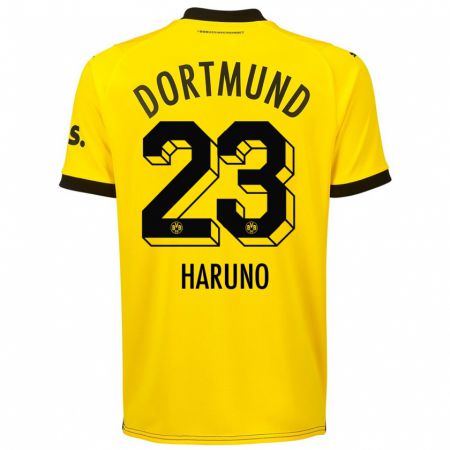 Kandiny Kinder Sasaki Haruno #23 Gelb Heimtrikot Trikot 2023/24 T-Shirt Österreich