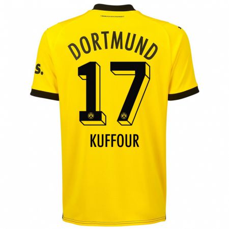 Kandiny Niño Camiseta Lloyd-Addo Kuffour #17 Amarillo 1ª Equipación 2023/24 La Camisa