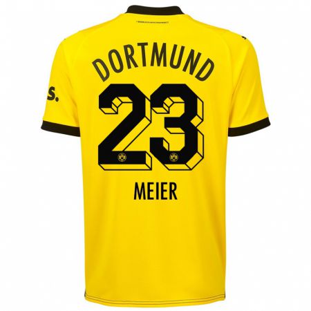 Kandiny Bambino Maglia Maximilian Meier #23 Giallo Kit Gara Home 2023/24 Maglietta