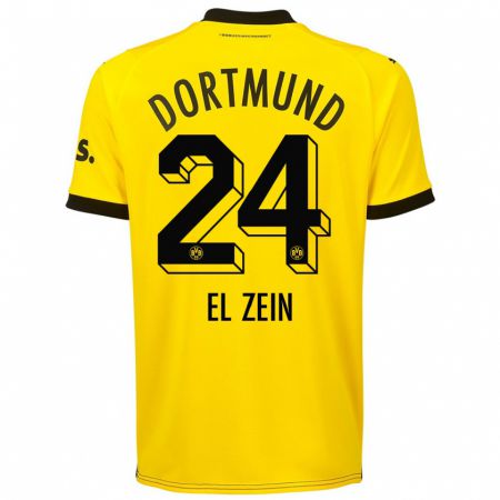 Kandiny Niño Camiseta Abu-Bekir Omer El-Zein #24 Amarillo 1ª Equipación 2023/24 La Camisa