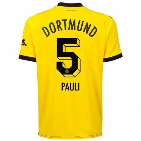 Kandiny Bambino Maglia Julian Pauli #5 Giallo Kit Gara Home 2023/24 Maglietta