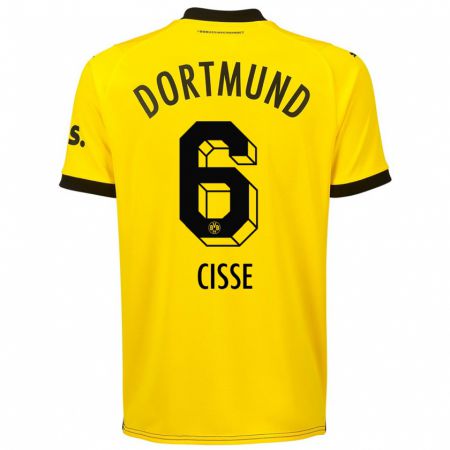 Kandiny Bambino Maglia Faroukou Cisse #6 Giallo Kit Gara Home 2023/24 Maglietta