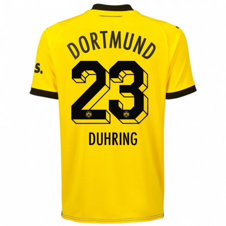 Kandiny Bambino Maglia Marc Niclas Duhring #23 Giallo Kit Gara Home 2023/24 Maglietta