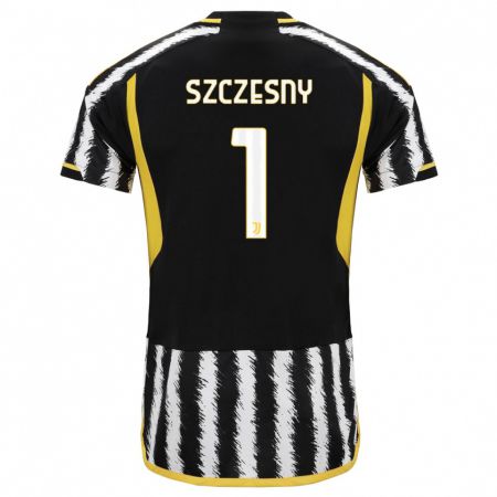 Kandiny Kinderen Wojciech Szczesny #1 Zwart Wit Thuisshirt Thuistenue 2023/24 T-Shirt België