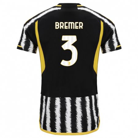 Kandiny Bambino Maglia Bremer #3 Nero Bianco Kit Gara Home 2023/24 Maglietta