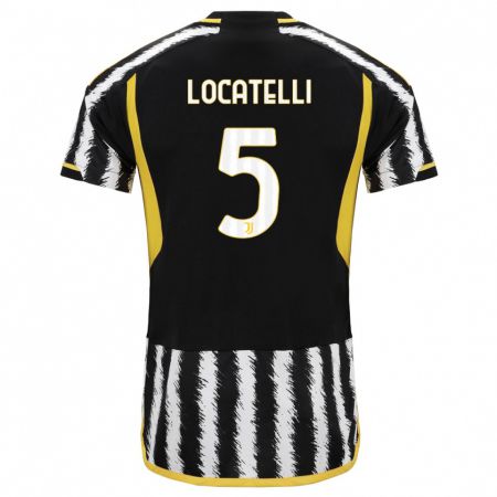 Kandiny Kinder Manuel Locatelli #5 Schwarz-Weiss Heimtrikot Trikot 2023/24 T-Shirt Österreich