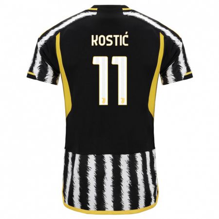 Kandiny Bambino Maglia Filip Kostic #11 Nero Bianco Kit Gara Home 2023/24 Maglietta