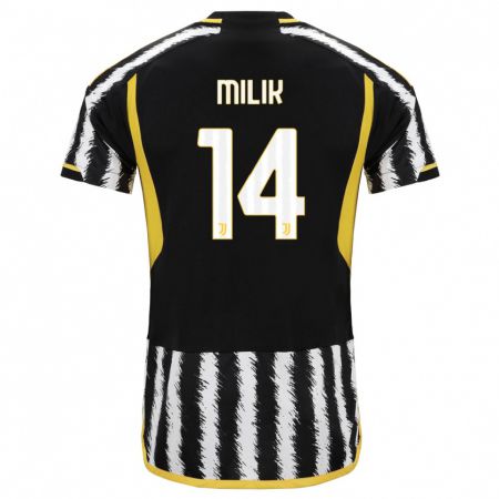 Kandiny Niño Camiseta Arkadiusz Milik #14 Blanco Negro 1ª Equipación 2023/24 La Camisa