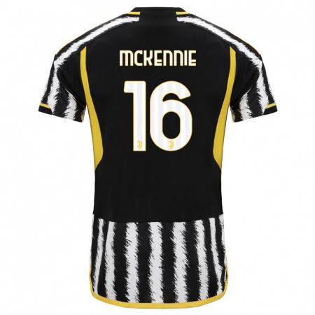 Kandiny Niño Camiseta Weston Mckennie #16 Blanco Negro 1ª Equipación 2023/24 La Camisa