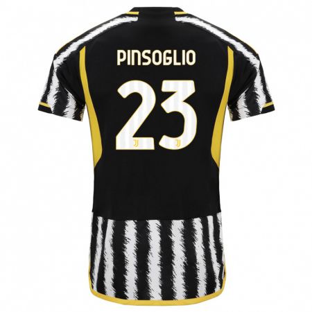 Kandiny Niño Camiseta Carlo Pinsoglio #23 Blanco Negro 1ª Equipación 2023/24 La Camisa