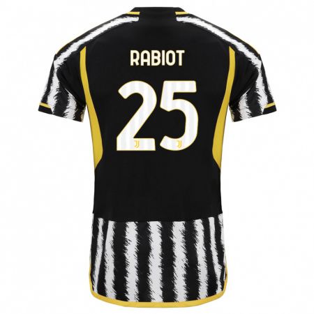 Kandiny Kinderen Adrien Rabiot #25 Zwart Wit Thuisshirt Thuistenue 2023/24 T-Shirt België