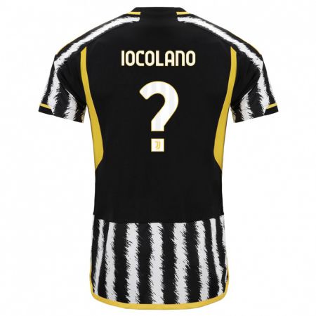 Kandiny Bambino Maglia Simone Iocolano #0 Nero Bianco Kit Gara Home 2023/24 Maglietta