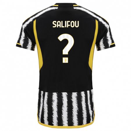 Kandiny Bambino Maglia Dikeni Salifou #0 Nero Bianco Kit Gara Home 2023/24 Maglietta