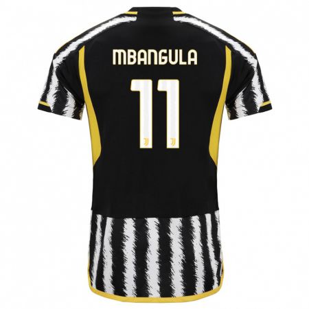 Kandiny Kinderen Samuel Mbangula #11 Zwart Wit Thuisshirt Thuistenue 2023/24 T-Shirt België