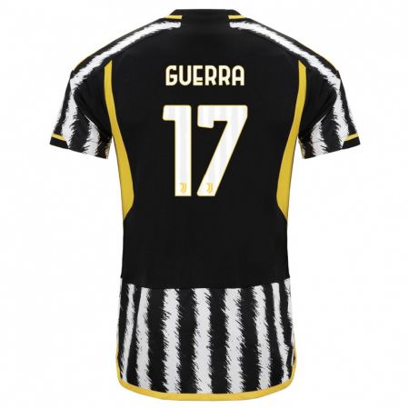 Kandiny Kinderen Simone Guerra #17 Zwart Wit Thuisshirt Thuistenue 2023/24 T-Shirt België