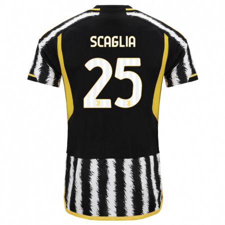 Kandiny Bambino Maglia Simone Scaglia #25 Nero Bianco Kit Gara Home 2023/24 Maglietta