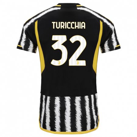 Kandiny Kinder Riccardo Turicchia #32 Schwarz-Weiss Heimtrikot Trikot 2023/24 T-Shirt Österreich