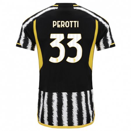 Kandiny Niño Camiseta Clemente Perotti #33 Blanco Negro 1ª Equipación 2023/24 La Camisa