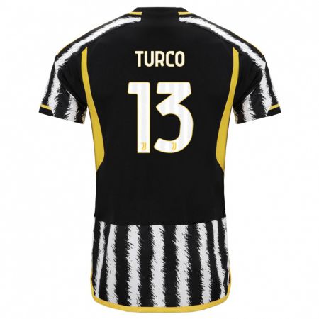 Kandiny Bambino Maglia Stefano Turco #13 Nero Bianco Kit Gara Home 2023/24 Maglietta