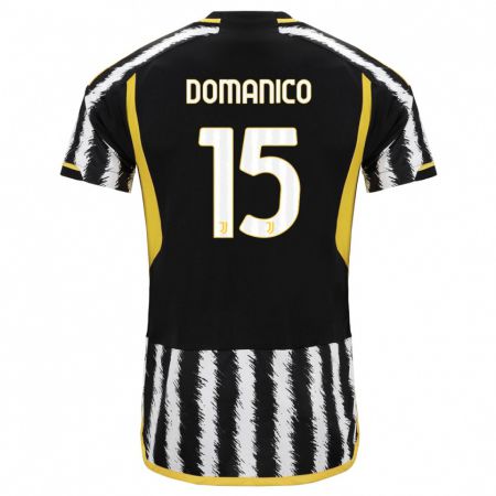 Kandiny Kinderen Saverio Domanico #15 Zwart Wit Thuisshirt Thuistenue 2023/24 T-Shirt België