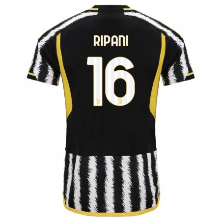 Kandiny Kinderen Diego Ripani #16 Zwart Wit Thuisshirt Thuistenue 2023/24 T-Shirt België