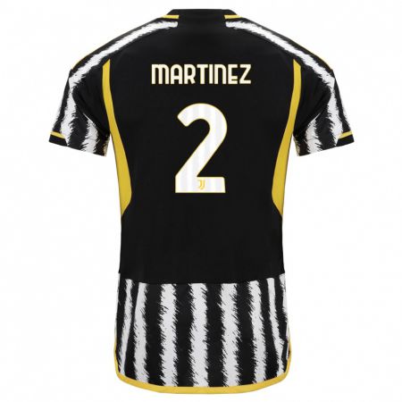 Kandiny Kinderen Bruno Martinez #2 Zwart Wit Thuisshirt Thuistenue 2023/24 T-Shirt België