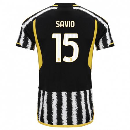 Kandiny Niño Camiseta Federico Savio #15 Blanco Negro 1ª Equipación 2023/24 La Camisa