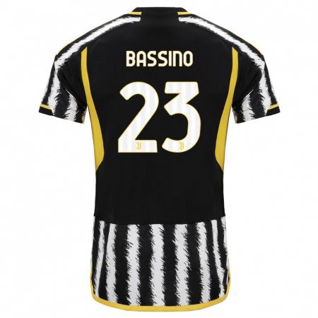 Kandiny Bambino Maglia Alessandro Bassino #23 Nero Bianco Kit Gara Home 2023/24 Maglietta