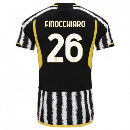 Kandiny Bambino Maglia Gabriele Finocchiaro #26 Nero Bianco Kit Gara Home 2023/24 Maglietta