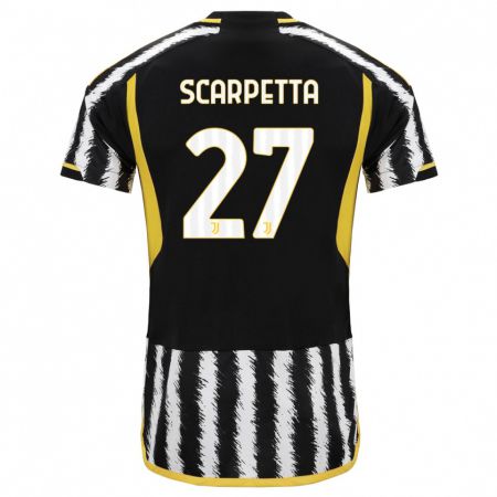 Kandiny Kinderen Jacopo Scarpetta #27 Zwart Wit Thuisshirt Thuistenue 2023/24 T-Shirt België