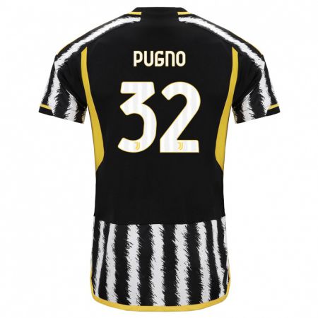 Kandiny Kinderen Diego Pugno #32 Zwart Wit Thuisshirt Thuistenue 2023/24 T-Shirt België