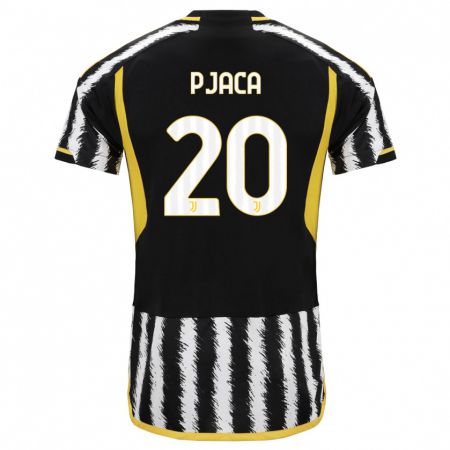 Kandiny Niño Camiseta Marko Pjaca #20 Blanco Negro 1ª Equipación 2023/24 La Camisa