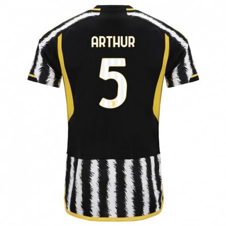 Kandiny Kinder Arthur #5 Schwarz-Weiss Heimtrikot Trikot 2023/24 T-Shirt Österreich