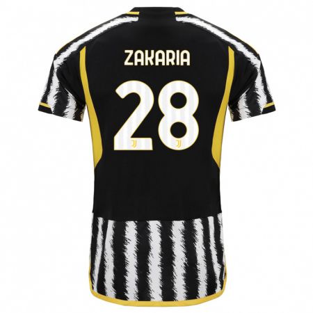 Kandiny Niño Camiseta Denis Zakaria #28 Blanco Negro 1ª Equipación 2023/24 La Camisa