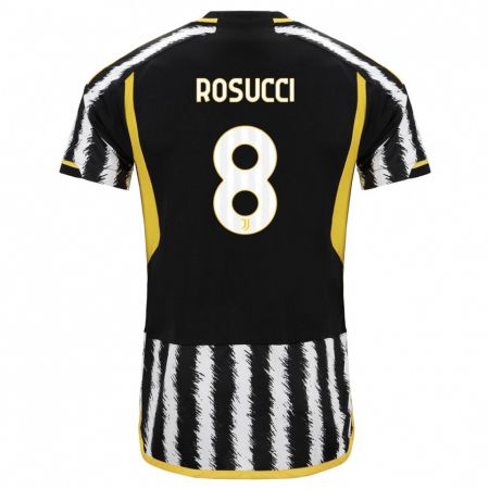 Kandiny Niño Camiseta Martina Rosucci #8 Blanco Negro 1ª Equipación 2023/24 La Camisa