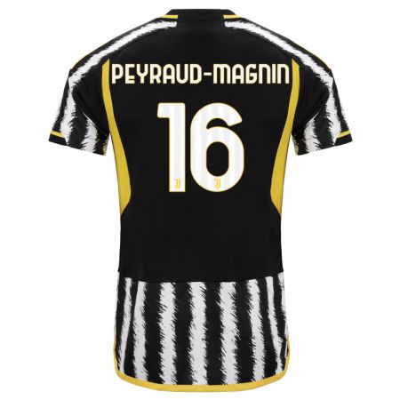 Kandiny Kinderen Pauline Peyraud-Magnin #16 Zwart Wit Thuisshirt Thuistenue 2023/24 T-Shirt België