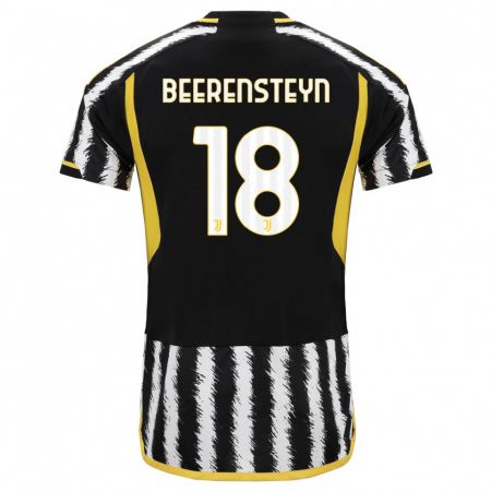 Kandiny Niño Camiseta Lineth Beerensteyn #18 Blanco Negro 1ª Equipación 2023/24 La Camisa