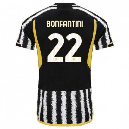 Kandiny Niño Camiseta Agnese Bonfantini #22 Blanco Negro 1ª Equipación 2023/24 La Camisa